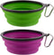 Large Collapsible Dog Bowls, 34oz Portable Foldable Travel Water Bowl Food Dishes, 2 Pack with Carabiner Clip,