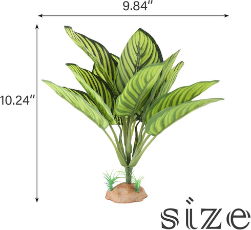 IBWell Reptile Terrarium Plants - Tortoise Habitat Accessories, Artificial Spider Plant for Gecko, Ball Python