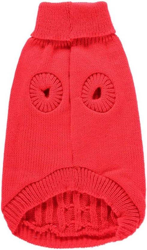 Dog Sweater, Warm Pet Sweaters for Small to Large Dogs - Cute Knitted Classic Sweater for Girls & Boys, XXX-Large, Red
