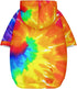 Howilath Dog Hoodie Sweaters with Hat, Tie-dye Rainbow Soft and Warm Dog Sweater for Small Medium Large Dogs Cats Shirt