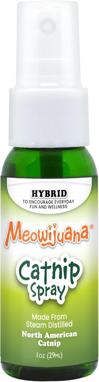 Meowijuana 1oz. Premium Catnip Spray, Organic, High Potency for Cat Toys, Teasers, and Scratchers