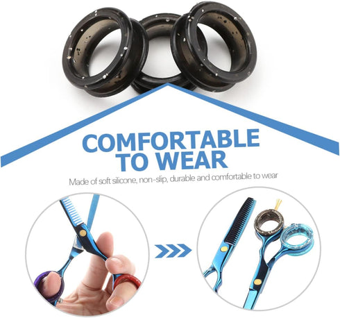 16pcs Silicone Finger Rings Inserts for Comfortable Hair Cutting and Grooming, Protectors for Barber Shears and Pet