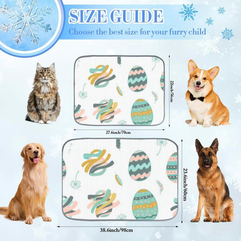 imiBBWQu Summer 27" 22" Cooling Mat for Dogs Easter Eggs Cooling Pad Mat Washable Pet Ventilation Pad Dog Bed Cover