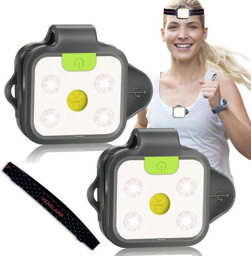 Running Light, 2Pack Reflective Safety-Light for Runners, Rechargeable LED Clip On Lights for Hiking, Running, Outdoor