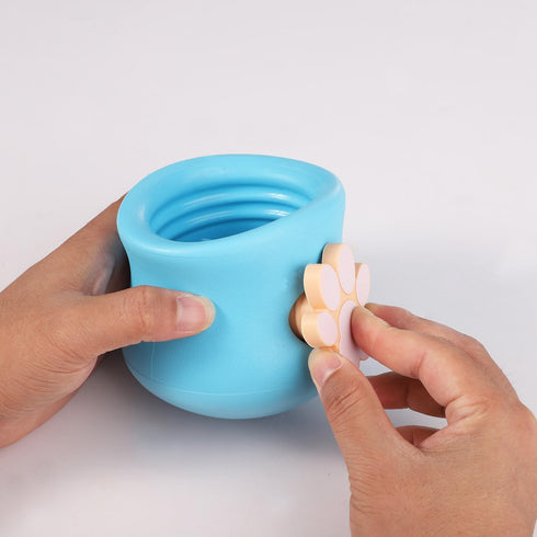 Silicone Plug and Stand for Dog Treat Toy, 2pcs Paw Stoppers and 2pcs Round Stands for Holders