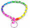 Rainbow Color Stainless Steel P Chock Metal Chain Training Dog Collars for Small Medium Large Dogs