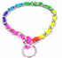 Rainbow Color Stainless Steel P Chock Metal Chain Training Dog Collars for Small Medium Large Dogs