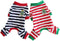 Hdwk&Hped Soft Cotton Dog Pajamas, Striped Solid Pet Jumpsuit for Small Dog Cat Puppy, 3 Styles (Christmas Style 2-Pack)
