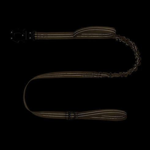 ICEFANG Tactical Dog Leash - K9 Training Bungee Lead with 2 Control Handles for Medium Large Dogs (4ft, Reflective