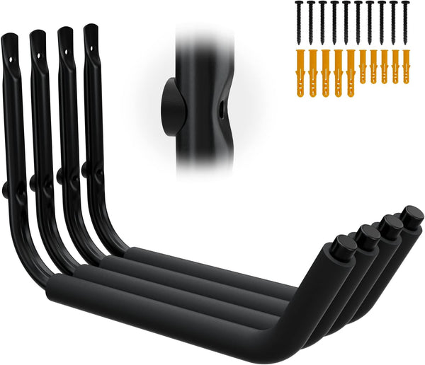 Heavy Duty Kayak Storage Racks, Jumbo Wall Hooks for Canoe, Ladder, Bicycle, Surfboard, Snowboard, Tools