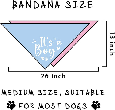 Luptiteuy 2 Pack It's a Boy It's a Girl Baby Announcement Dog Bandana Gender Reveal boy and Girl Pregnancy Announcement