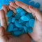 520 PCS Glow in Dark Garden Pebbles, Luminous Rocks for Walkways, Yard, Aquarium Decoration, Solar Glow Stones (Blue)