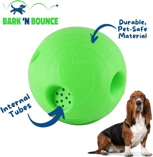 The Outdoor Optimist Bark N Bounce Interactive Dog Toys, 6.5in Ball for Large Dogs