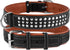 CollarDirect Studded Dog Collar - Leather Pet Collars for Dogs - Soft Padded - Brown Black (Black, Neck fit 23" - 26")