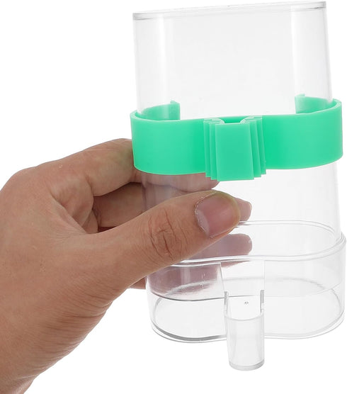 POPETPOP 2Pcs Automatic Bird Water Feeder, Transparent Plastic Water Dispenser for Parakeet Cockatiel Lovebird