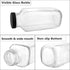12 Pack 16 OZ GUANENA Glass Drink Bottles, Vintage Square Water Bottles with Lids, Juice Bottles Beverages Containers