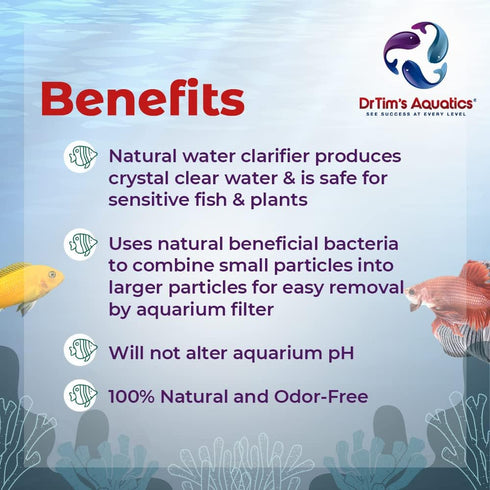 Dr.Tim’s Aquatics Freshwater Clear-UP Natural Water Clarifier, Eco-Friendly Solution for Fish Tanks, 8 Oz.