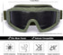 SPOSUNE Airsoft Goggles - Anti Fog Tactical Goggles with 3 Interchangeable Lens, UV400 Protection