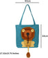 Dog Tote Bag with Zipper Cat Shoulder Carrier Lion-Shaped Pet Canvas Bag for Daily Use Walking Travel (L, Acid Blue)