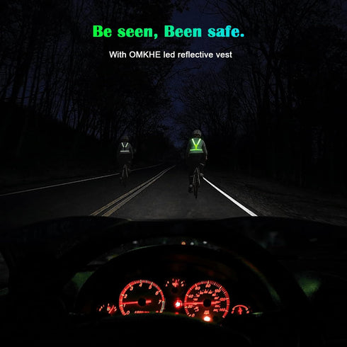LED Reflective Vest Running Gear, Light Up Rechargeable Safety Night Running Gear for Walking, Running, Cycling