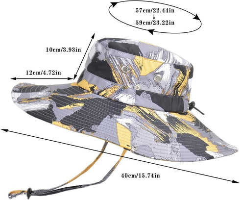 YOLAI Men Camouflage Fishing Cap Outdoor Sunscreen Foldable Breathable Casual Bucket Hat Wide Brim Hiking Sun Hats