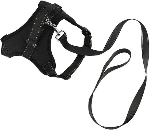 Heavy Duty Dog Harness and Leash Set, Adjustable Reflective No-Pull Padded Vest for Dogs