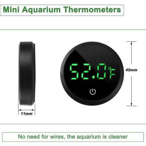 1 2pack Aquarium Thermometer Digital Fish Tank Thermometer Led Display Fish Tank Temperature Gauge Accurate Thermometer