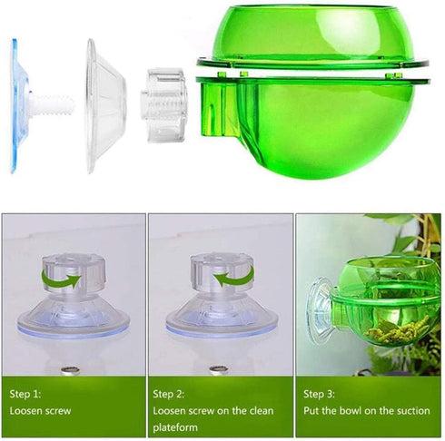 Tfwadmx Chameleon Bowl, Reptile Feeding Feeder, Water Dish Gecko Ledge Suction Cup Feeder, 2 Pcs