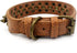 Spiked Dog Collar, Soft PU Leather Mushrooms Rivet Spike Studded Adjustable Puppy Collars (XS, Brown2)