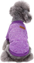 Pet Dog Classic Knitwear Sweater, Warm Winter Puppy Coat, Soft Sweater Clothing for Small Dogs (S, Purple).