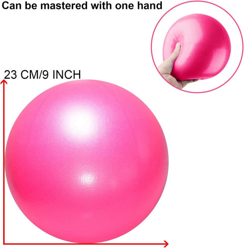 TopBine 2 Pcs Small Pilates Ball - 23cm Exercise Stability Ball for Yoga, Barre, Core Training