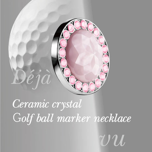 (20mm Golf Ball Marker with Ceramic Crystal Ball Marker Necklace Small Size) Gifts Accessories Women Golfers