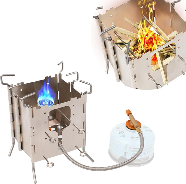 Solo Stove Camping Stainless ALL-Fuel Folding Backpacking Stove Portable Single Burner Fire Pit for Outdoor Cooking