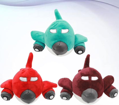 3-Pack FRCOLOR Dog Chew Toy Plane Shape Squeaky Interactive Pet Playing Toys for Puppies and Cats Bite Resistant