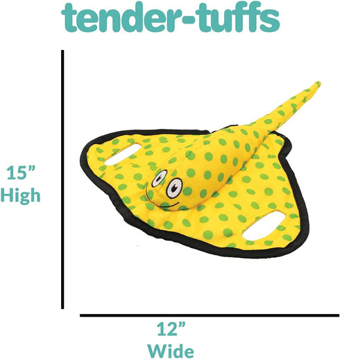 SmartPetLove Snuggle Puppy Tender-Tuffs Tug of War Dog Toy - Extra Large Yellow Stingray Big Ray with Puncture