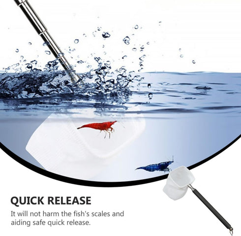2pcs Angoily Extendable Handle Shrimp Nets Square Fine Mesh Aquarium Fishing Nets for Fish Tank and Shrimp Catching