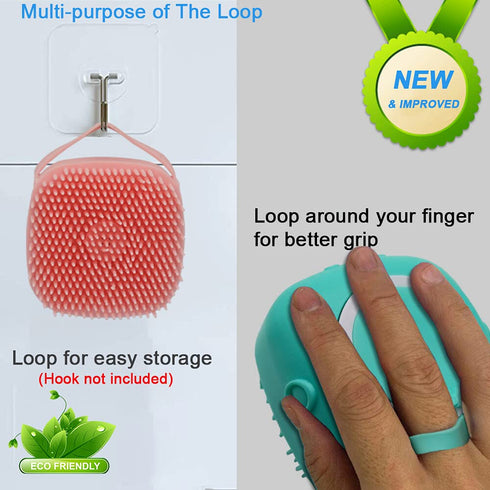 Dog Scrubber for Bath - Pet Grooming Bath Massage Brush with Soap Dispenser, 3 Pack Silicone Exfoliating Brushes