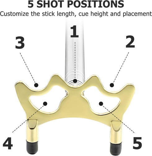 Skylety Pool Cue Snooker Stick - Retractable Billiards Cue Rest with Removable Brass Bridge Head