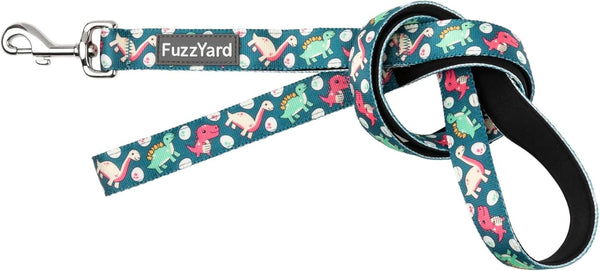 FuzzYard Dinosaur Land Dog Leash | Size S | Comfortable Neoprene Lead for Dogs, Perfect for Outdoor Walking & Training