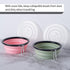 SLSON Collapsible Pet Feeder - 2 Pack Dog Bowls with Cover Lids, Portable Foldable Cat Water Dish, Fairy Pink & Sprout