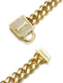 Dog Chain Collar - 12MM Heavy Duty Cuban Chain, 316L Stainless Steel Silver/Gold Training Collar (12'', Gold)