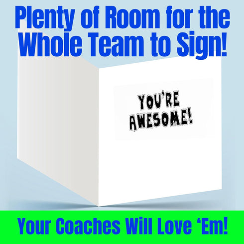 3-Pack Set (5x7) Play Strong Baseball Coach Thank You Cards Greeting Card You're Awesome Design Perfect for Players