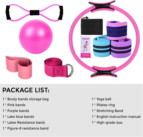 Sets 25cm 8 8 Pilates Ring Kit for Women Home Workouts Better Pilates Essentials Kits Equipments Accessories Magic Ring