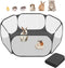 Amakunft 2 in 1 Small Animal Playpen with Waterproof Pad, Pop-Up Portable