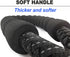 6 FT Black Dog Leash, Strong Rope Heavy Duty with Highly Reflective Threads and Soft Padded Handle for Medium Large
