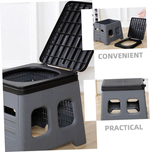 Garneck Portable Folding Toilet for Camping Outdoor Travel Potty Lid Compact Emergency Toilet for Adults Car Storage