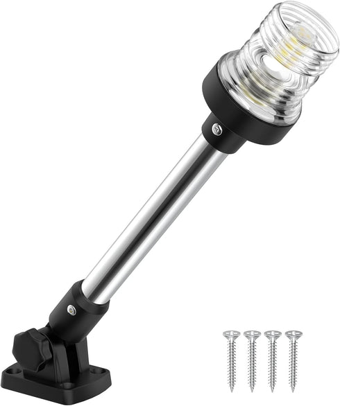 12 Inches Anchor Light Stern Light for Boats, White Boat Navigation Lights