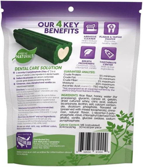 10 oz, 1 Pack Every Day Naturals Dog Dental Chew, No Brush Toothpaste for Small Breeds, Freshens Breath, Unique Texture