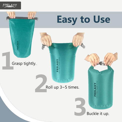 Frelaxy Waterproof Dry Bag, 2 Pack/3 Pack, Lightweight Portable Dry Bags, 5L & 15L & 25L Set for Hiking