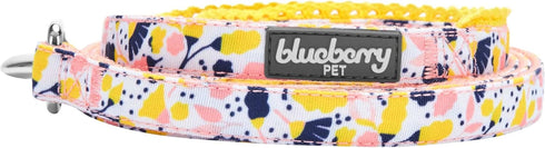 Blueberry Pet Durable Blooming Floral Print Dog Leash, Creamy White, 5 ft x 5/8"